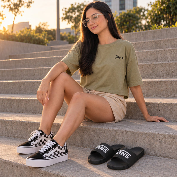 Look completo: Tênis Vans Old Skool Plataforma Checkerboard Feminino