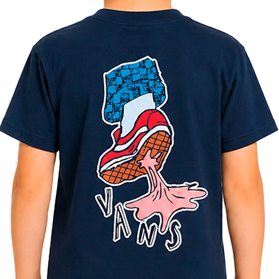 Camiseta Vans Gum Sole Infantil — Um tênis derretendo nas costas