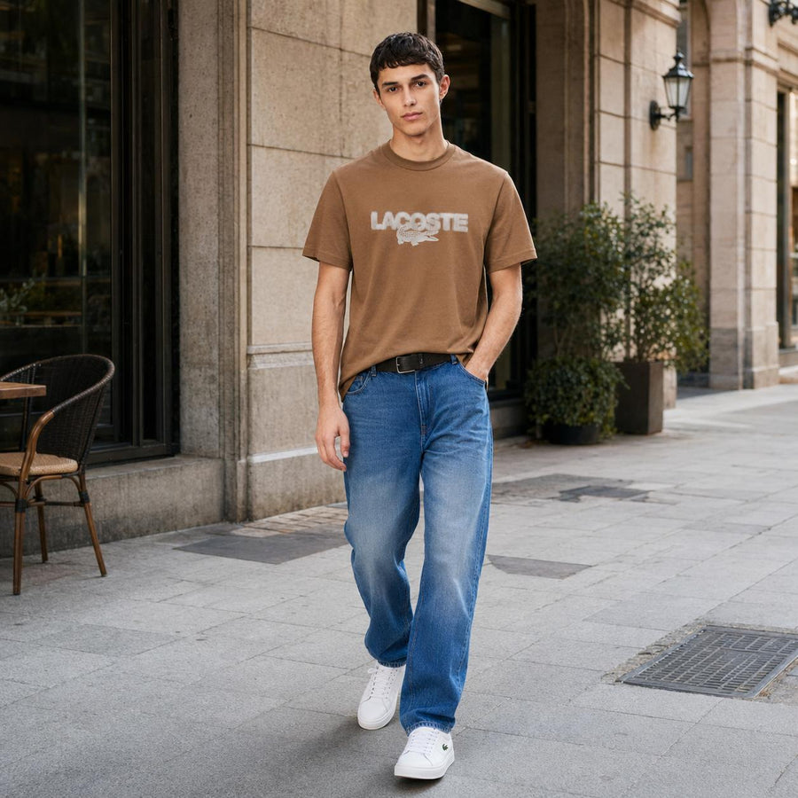 Camiseta Lacoste Jersey Masculino — Gola careca e modelagem que nunca saem de moda