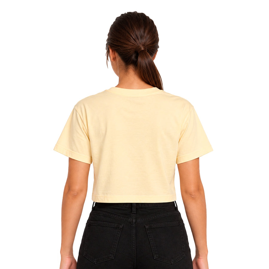 Camiseta Cropped Vans Flying V Feminino — Costas lisas, barra reta
