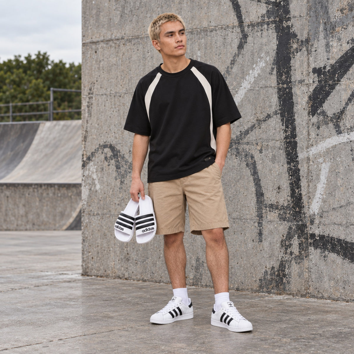 Look completo em pé: Tênis Adidas Superstar II Unissex