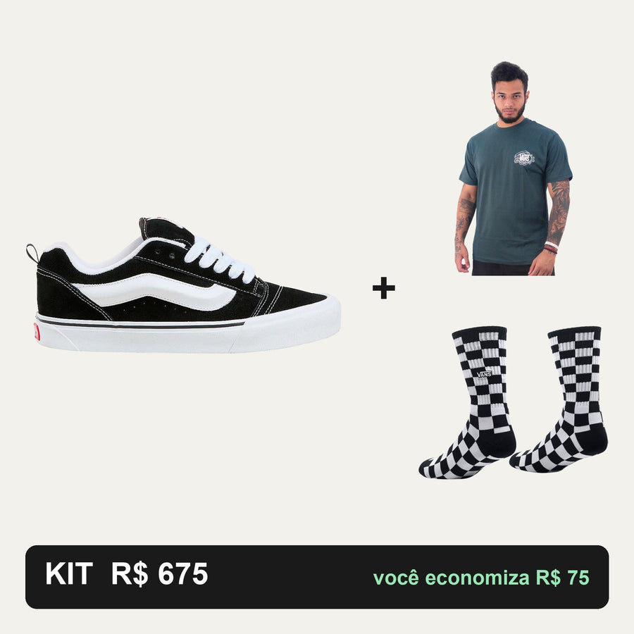 Kit Vans Knu Skool + Camiseta Vans + Meia Vans — Clima retrô Vans