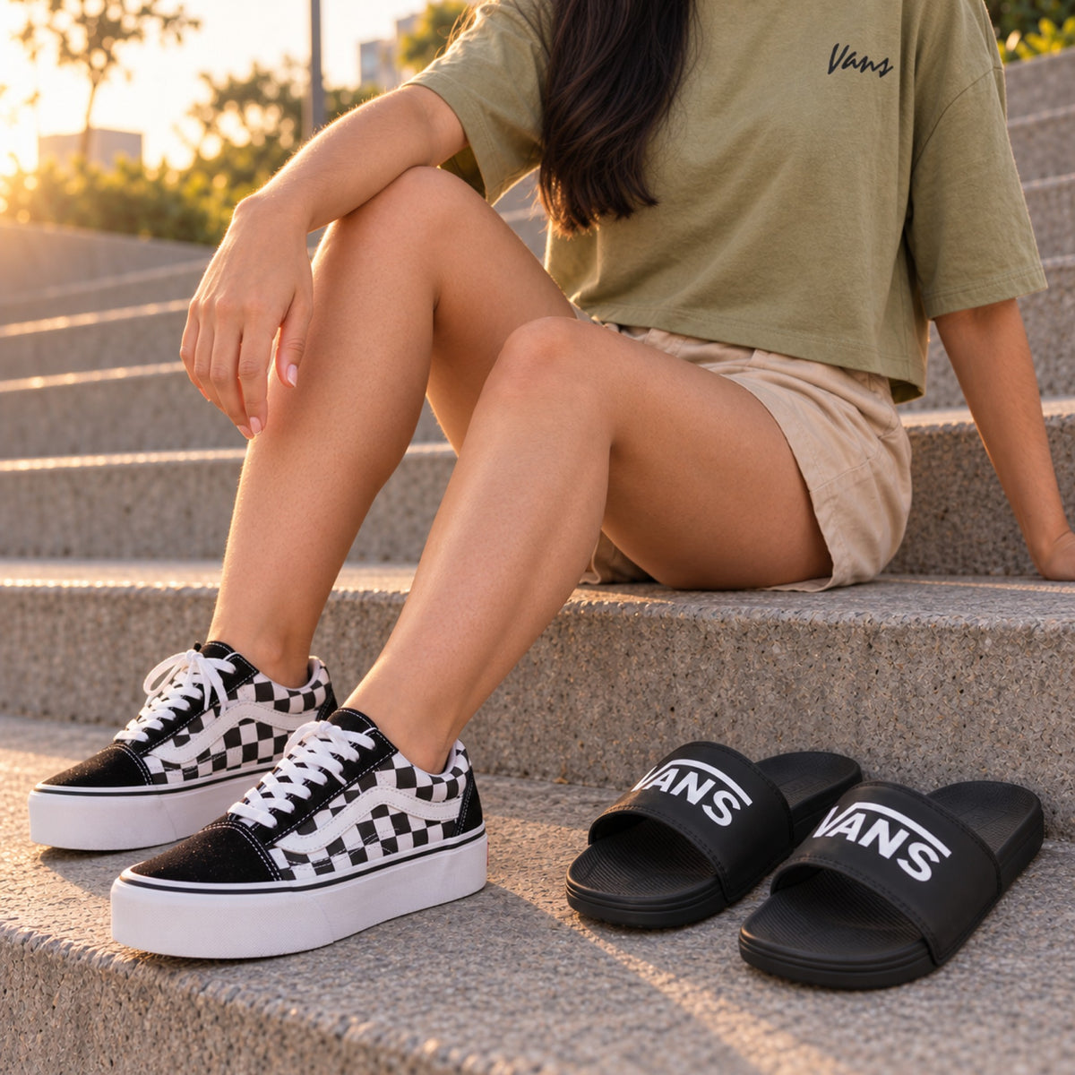 Detalhe dos produtos: Tênis Vans Old Skool Plataforma Checkerboard Feminino