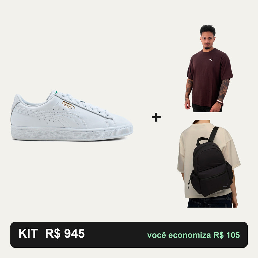Kit Puma Basket Classic XXI + Camiseta Puma + Mochila Puma — O look completo