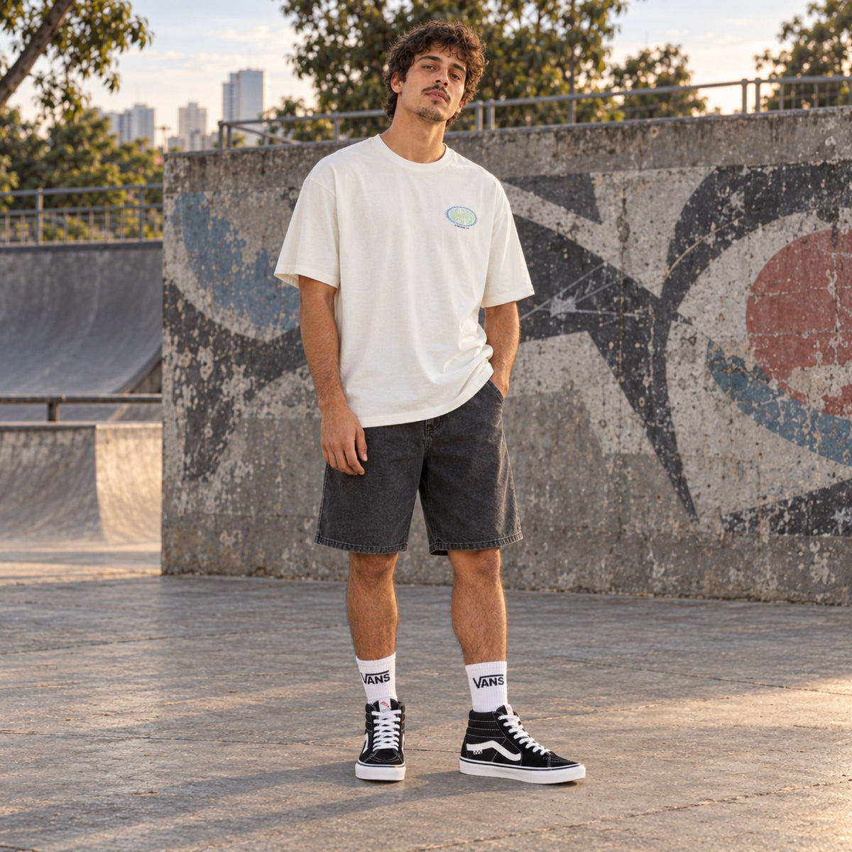 Look completo em pé: Tênis Vans Skate Sk8-Hi Unissex