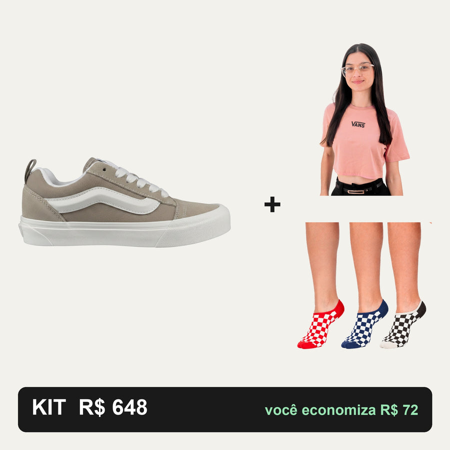 Kit Vans Knu Skool + Cropped Vans + Meia Vans — O look completo