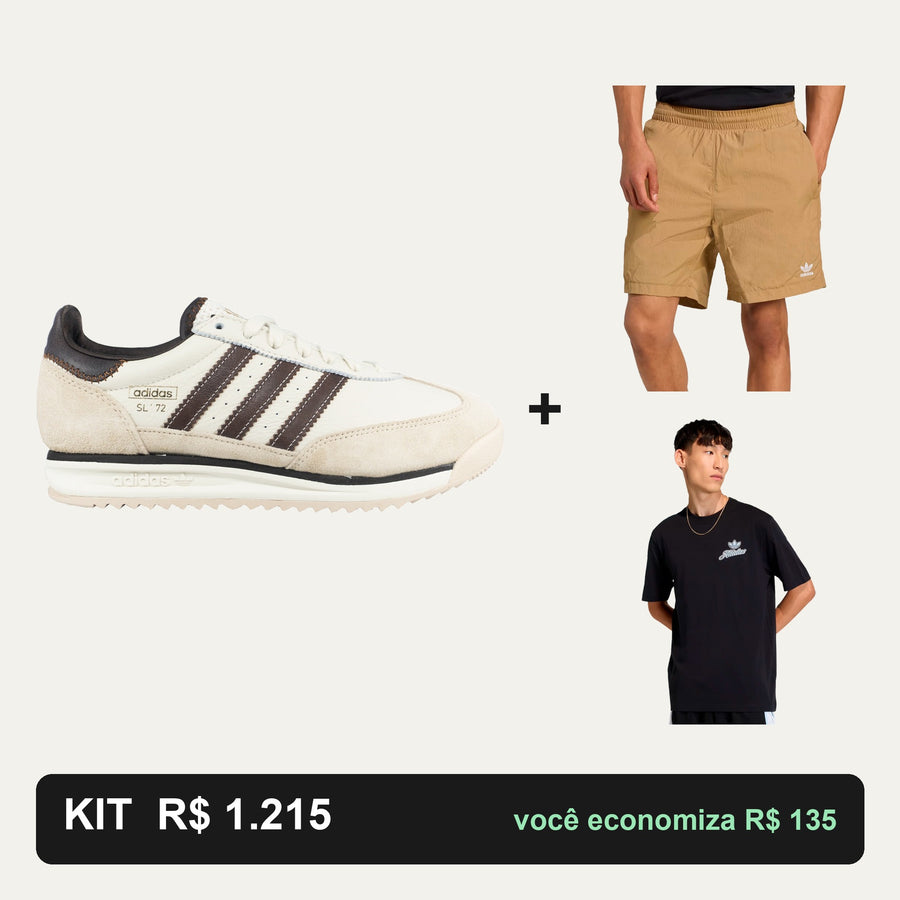 Kit Adidas Sl 72 Rs + Shorts Adidas + Camiseta Adidas — O look completo