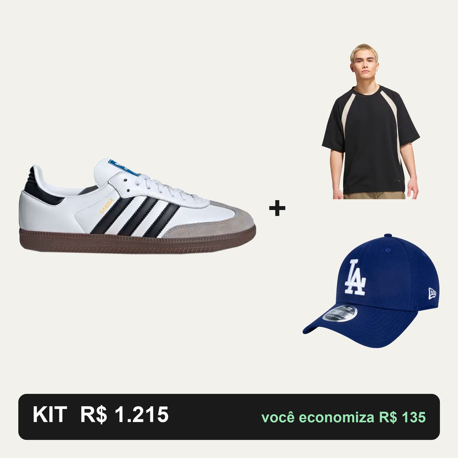 Kit Adidas Samba Og + Camiseta Adidas + Boné New Era — O look completo