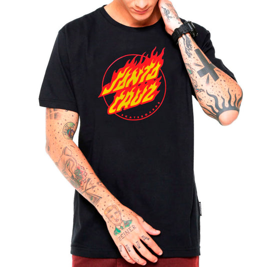 Camiseta Santa Cruz Flaming Dot Front Masculino