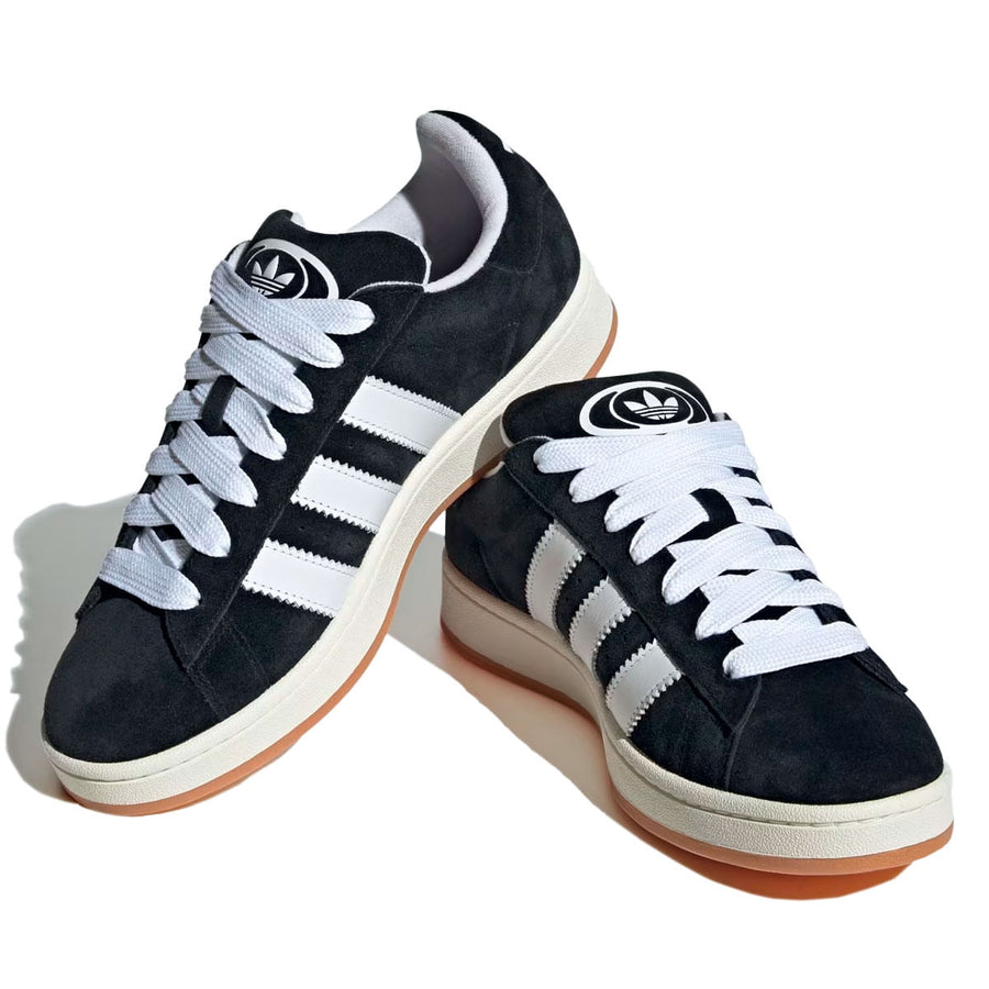 Tênis Adidas Campus 00s Unissex — Listras e cadarço brancos no preto