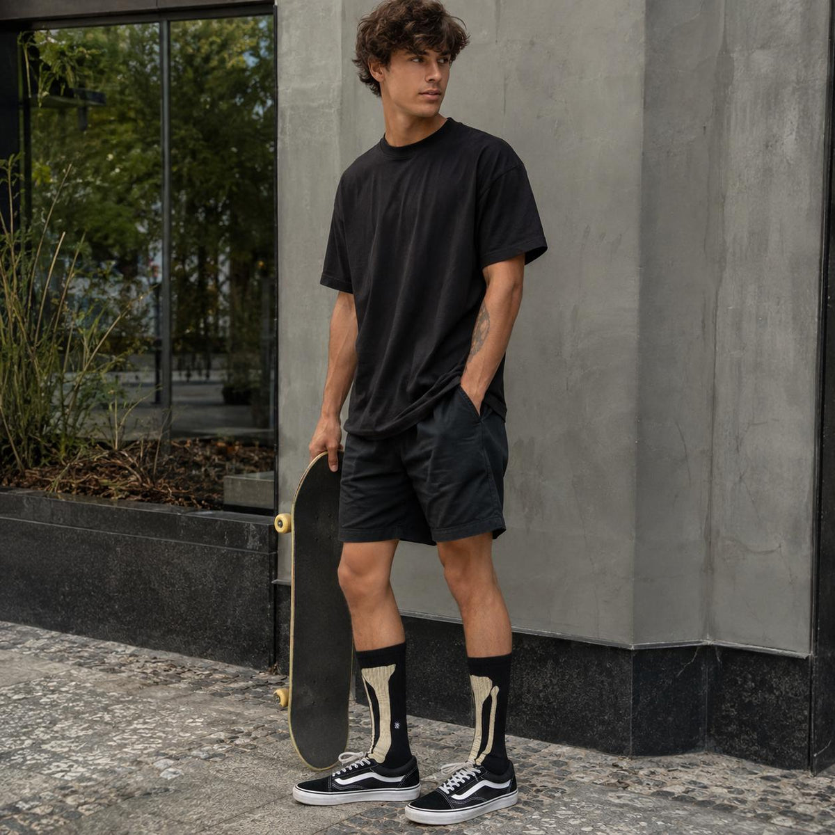 Meia Stance Bones 3 Unissex
