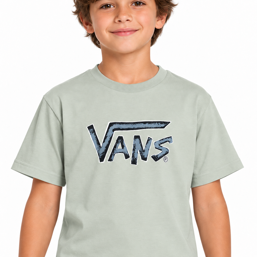 Camiseta Vans Intensity Infantil — O logo da Vans com traço de pincel