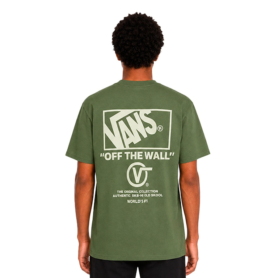 Camiseta Vans Stacked Hi Masculino — Nas costas, a mesma arte ampliada