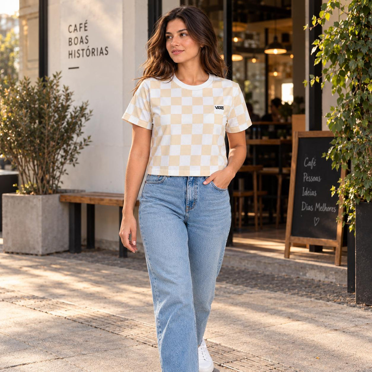 Camiseta Vans Checkerboard Feminino