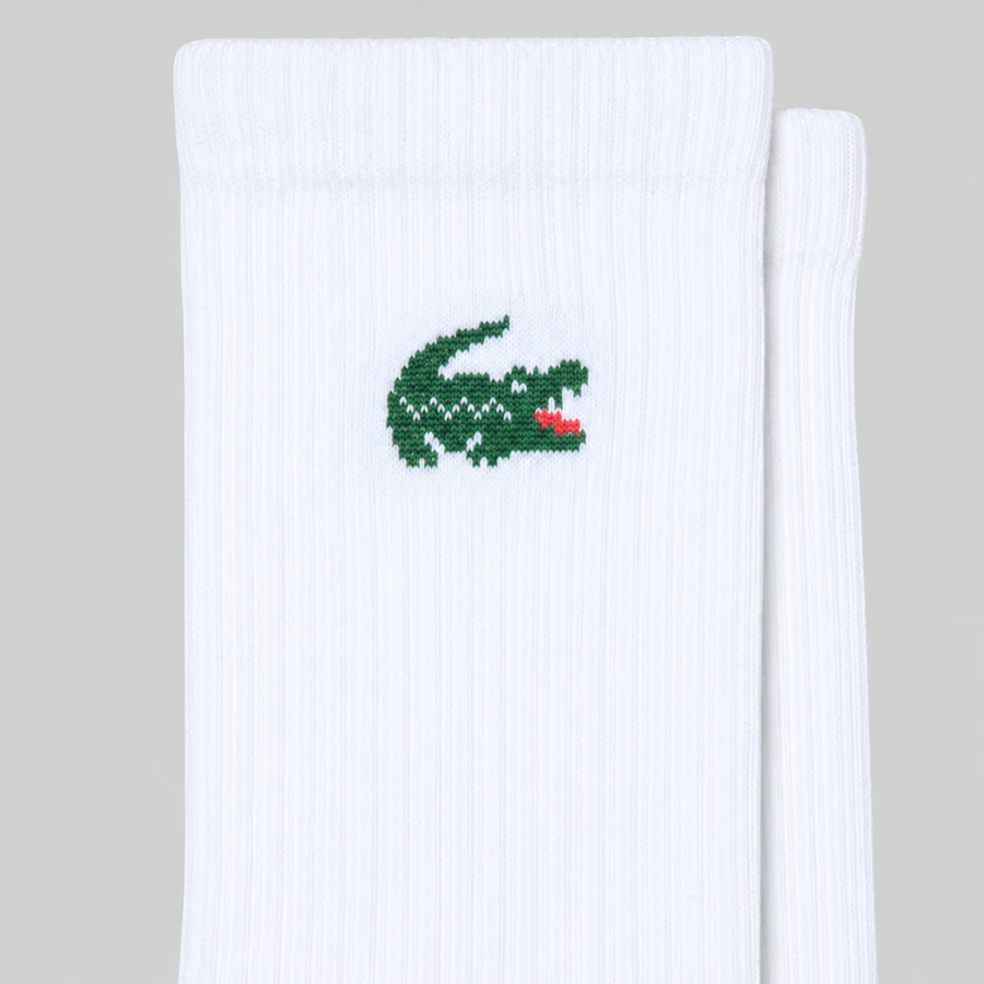 Kit 3 Meias Lacoste Esportivas Cano Médio Unissex — Crocodilo em jacquard
