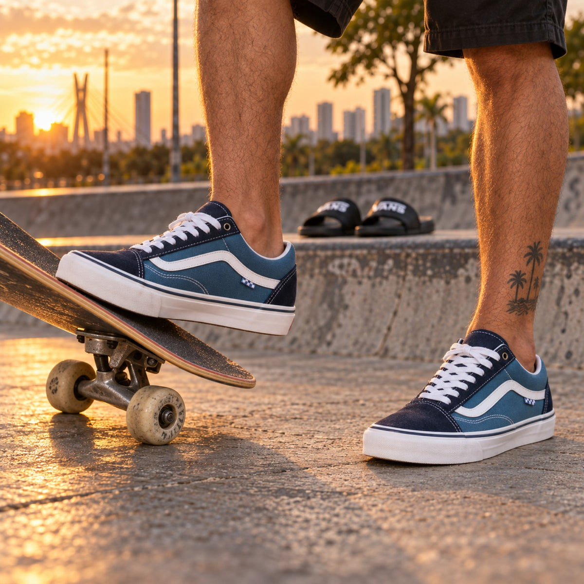 Detalhe: Skate Old Skool no skate