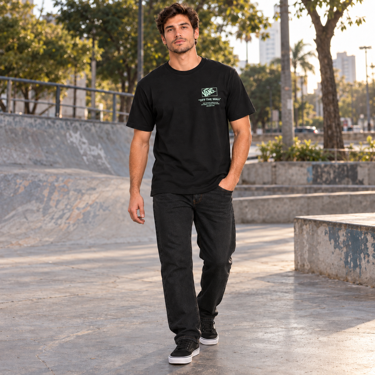 Camiseta Vans Stacked Hi Masculino